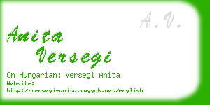 anita versegi business card